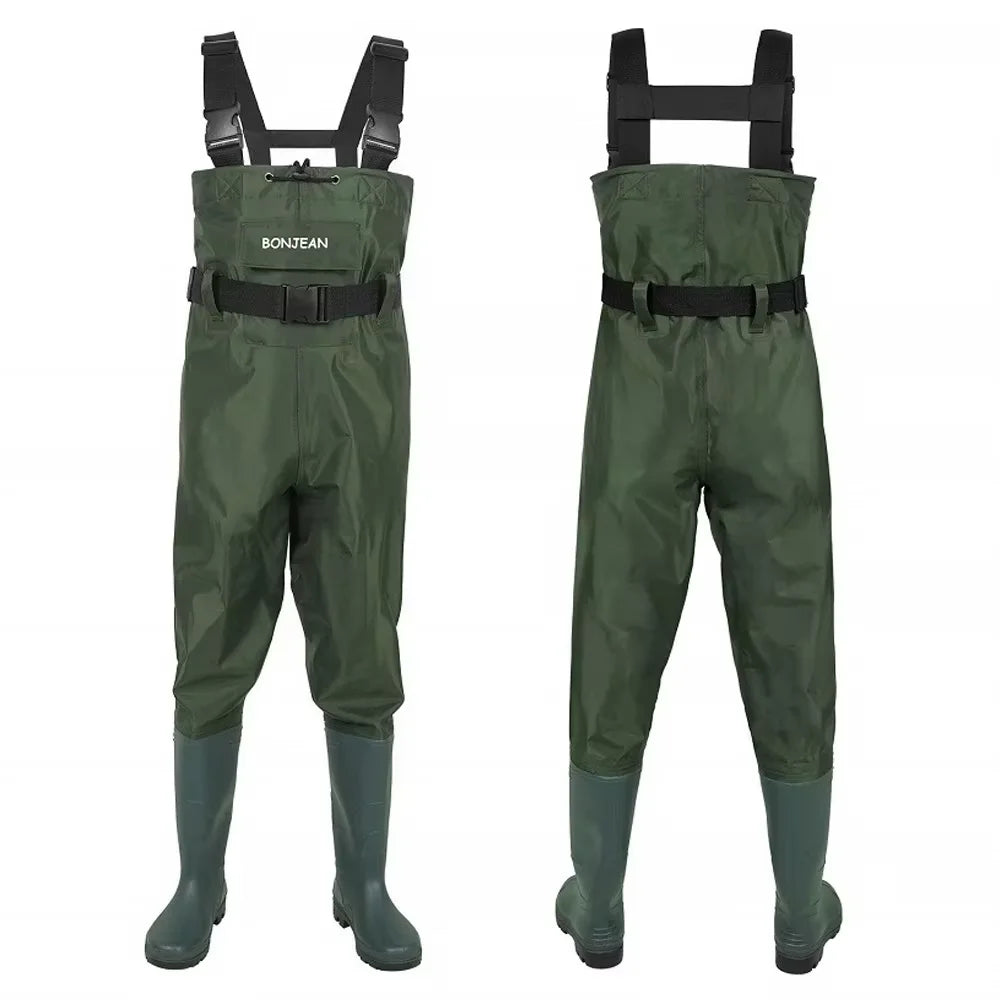Fishing Waders Pants Durable Waterproof Breathable Chest-Lenght Wader With Boots Overalls Kit for Men Women Outdoor Raft Hunting