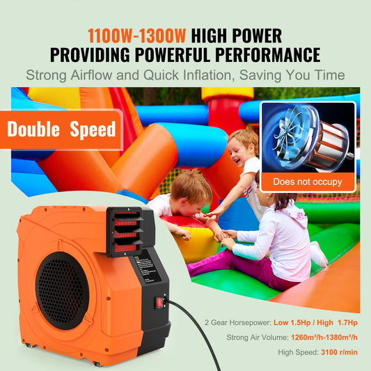 SucceBuy Inflatable Blower Bounce House Pump Commercial Inflatables Castle Electric Fan Waterslides Tested to UL Standards