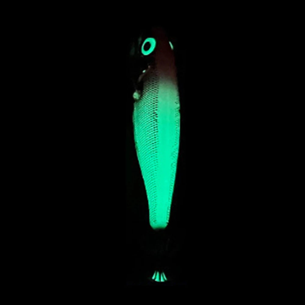 Luminous Fishing Lure Horizontal Artificial Squid Hook 100mm 9g Wood Shrimp Cuttlefish Hard Bait for Cuttlefish Sea Fishing