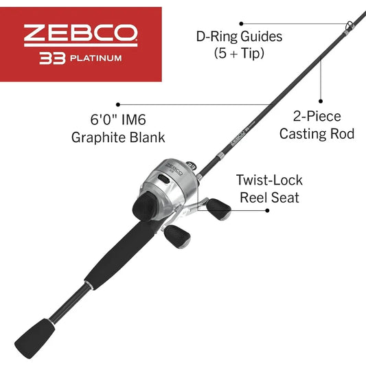 Platinum Spincast Reel and Fishing Rod Combo with AntiReverse Clutch for Reliable Performance in Freshwater Fishing Si