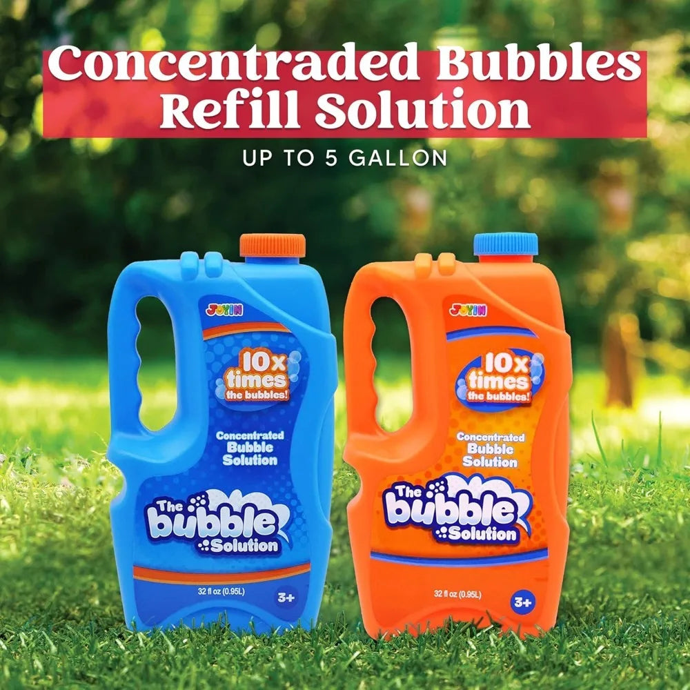 JOYFY 2 Bottles Bubbles Refill Solutions 64 oz (up to 5 Gallon) Concentrated Solution for Bubble Machine Gun Wand Refill Fluid