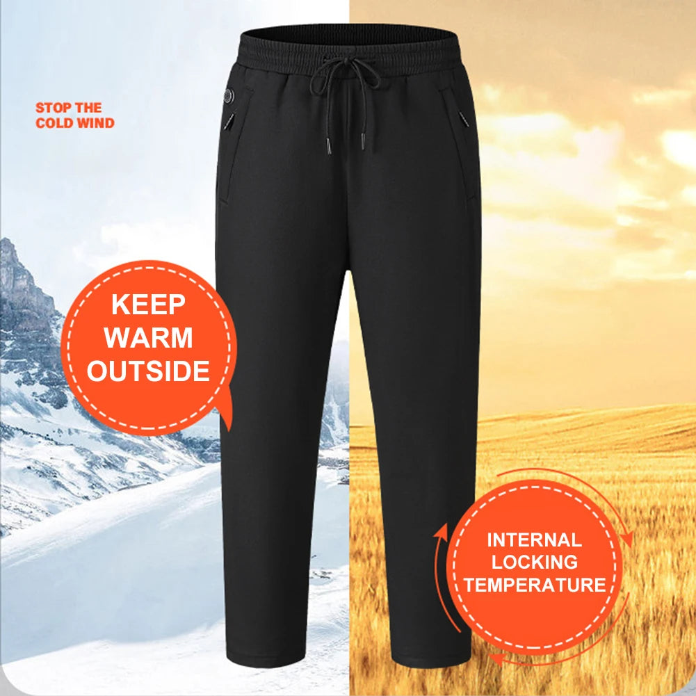 Thermal Pants 3 Temperature Mode Heated Pants for Men Women Elastic Waist USB 5V Heated Trousers for Skiing Fishing Motorcycle