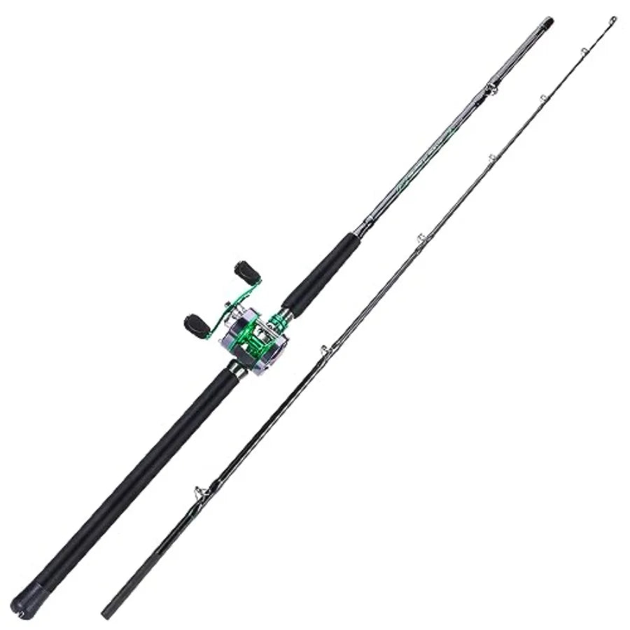 2Piece Conventional Fishing Rod and Reel Combo for Catfish Salmon Steelhead Striper and Bass with Comfortable EVA NonSlip Grips