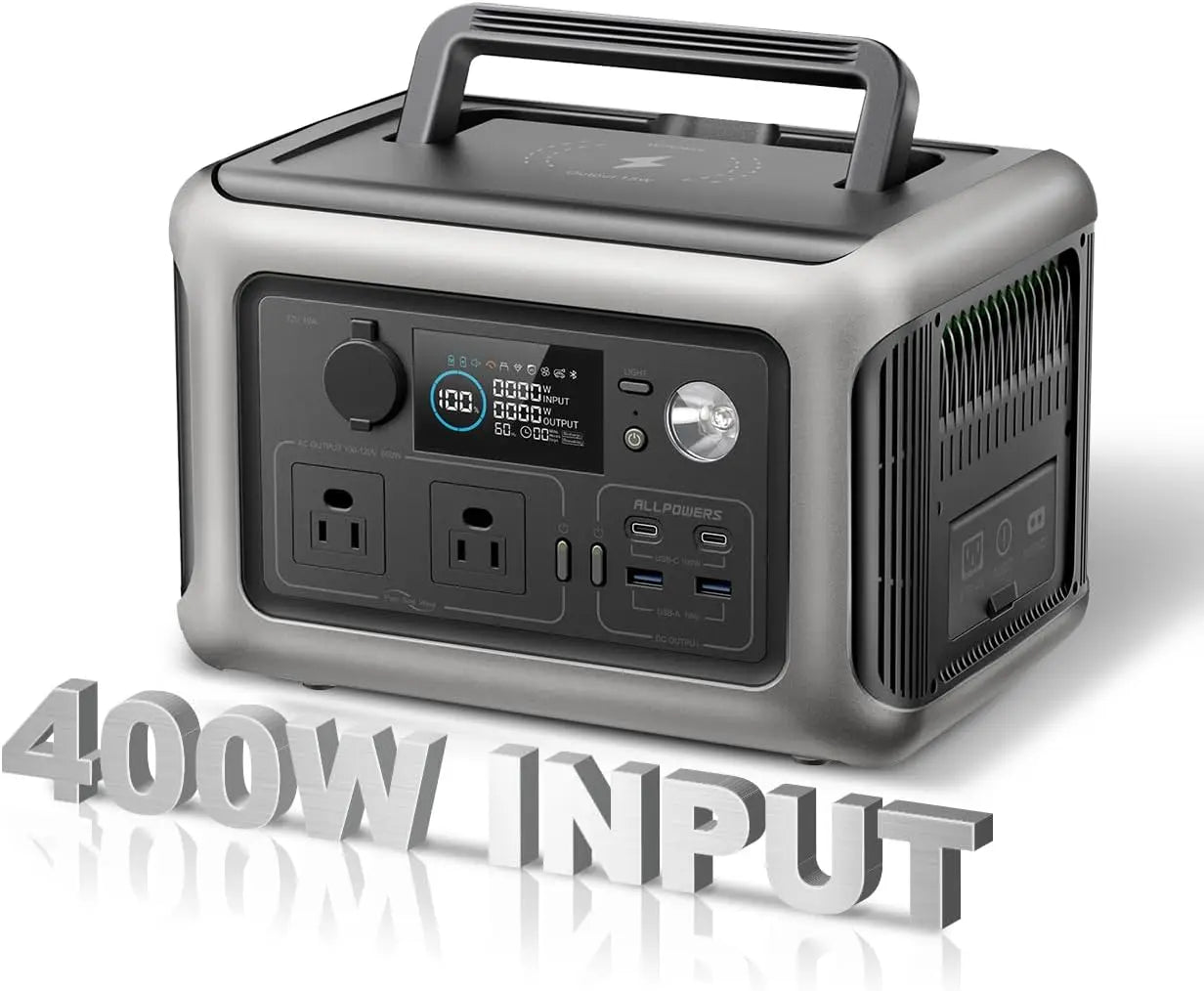 ALLPOWERS R600 299Wh 600W LiFePO4 Portable Power station with 100W / 140W / 200W Solar panel (Optional)  for Home use Camping RV