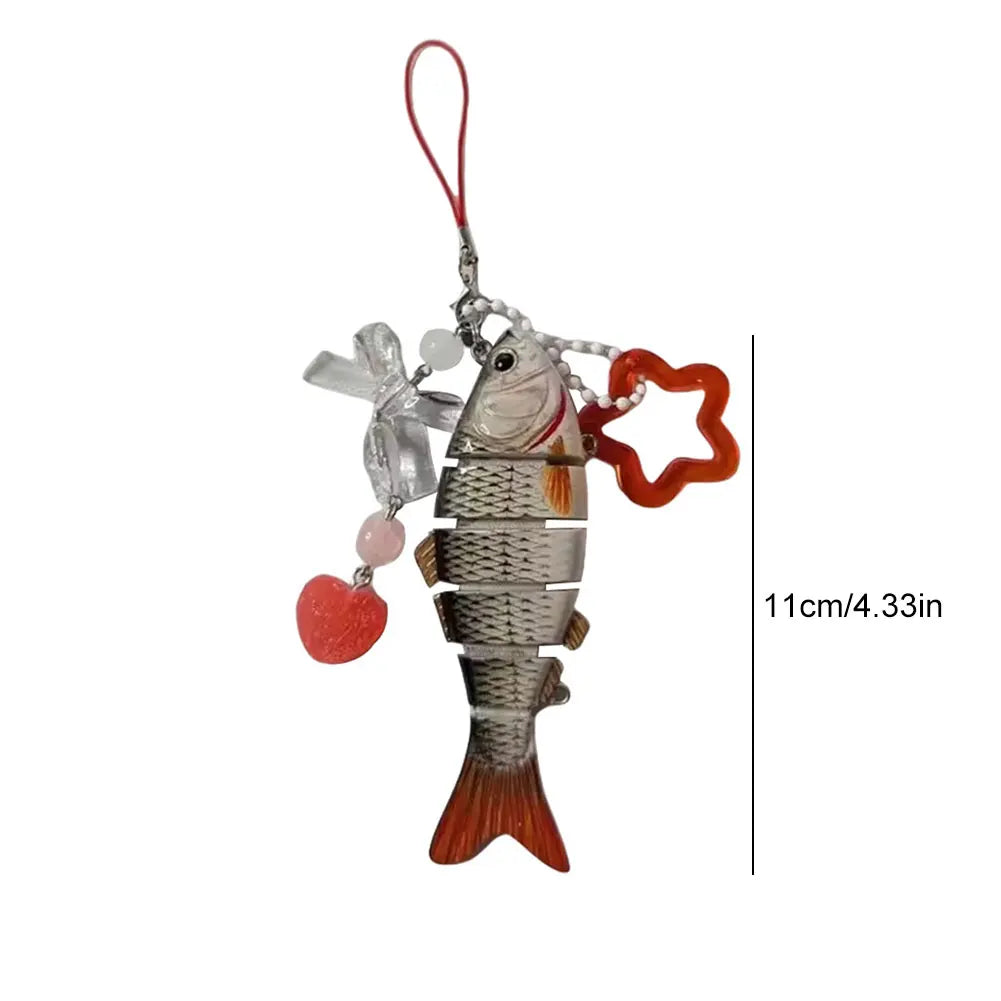 Fish Keychain Lovely Jewelry Acrylic Fishing Lure Keychain Fish Star Keychain Lanyard Fishing Gifts for Men