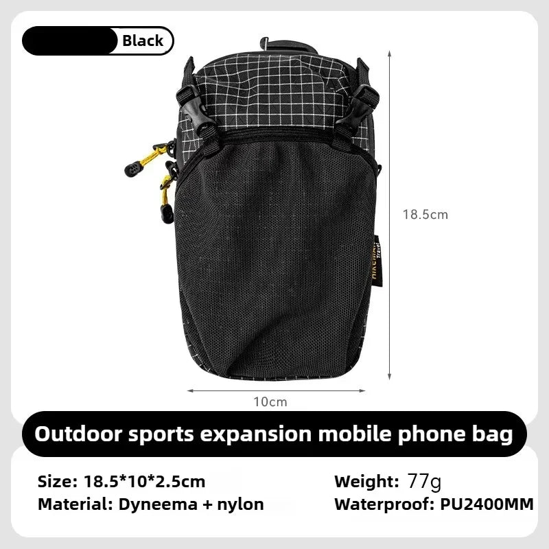 Waterproof Dyneema Water Bottle Bag,420D Nylon Holder with Phone Pocket and Adjustable Strap for Cycling,Camping Essentials