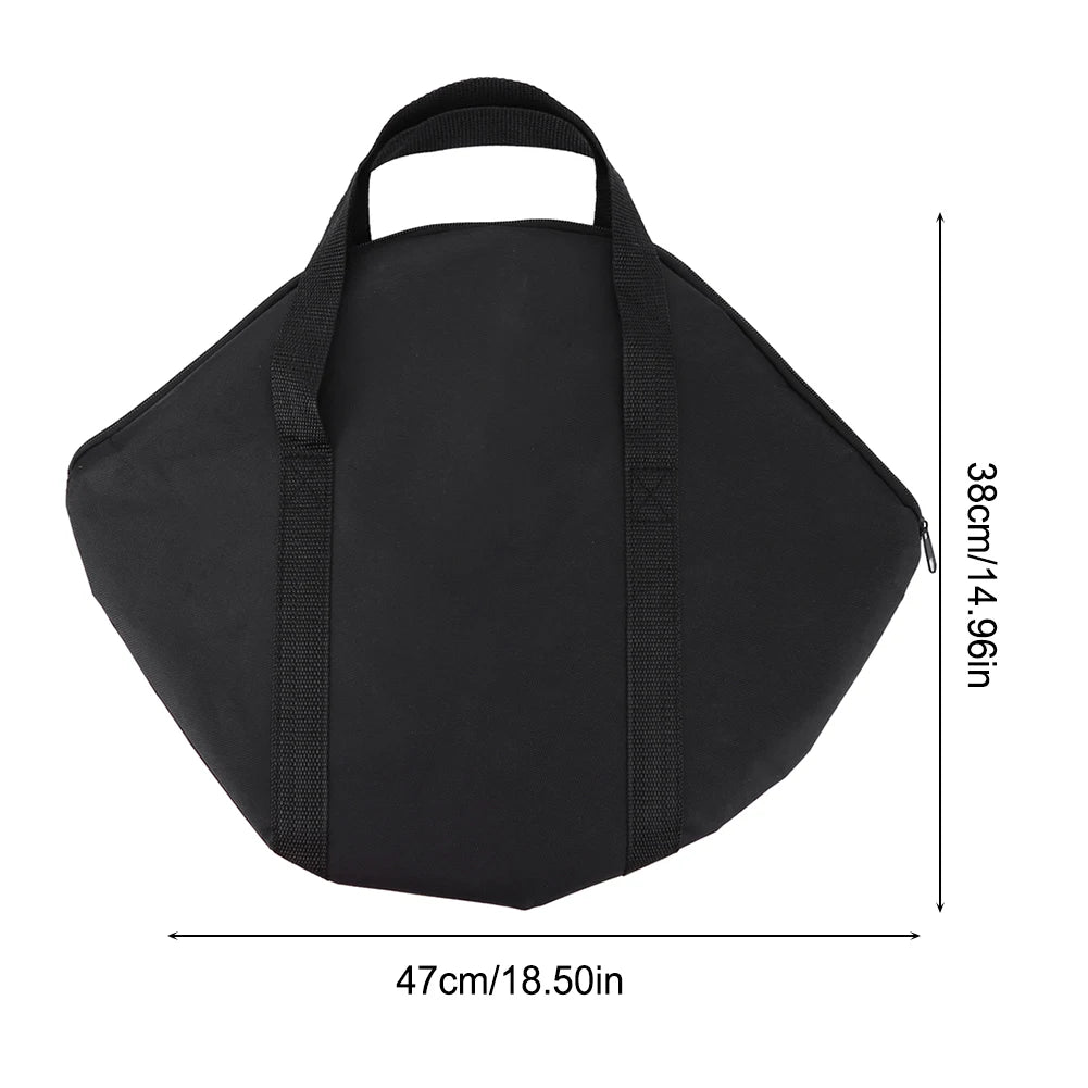 Grilling Pan Pouch with Handle Waterproof Camping Frying Pan Bag 47x38cm Camping Cookware Organizer Outdoor BBQ Tool for Kitchen