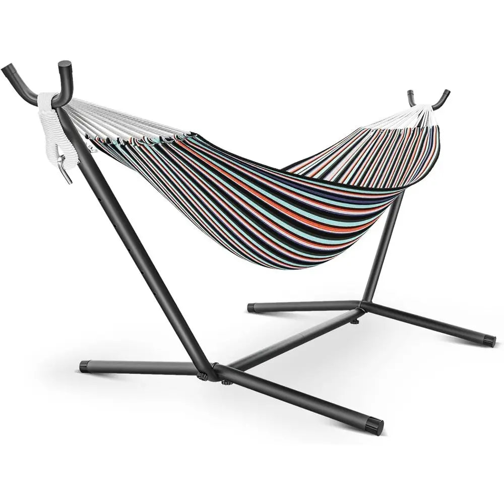 Durable 600lb Capacity Portable Hammock with Stand and Carry Bag for Outdoor Use
