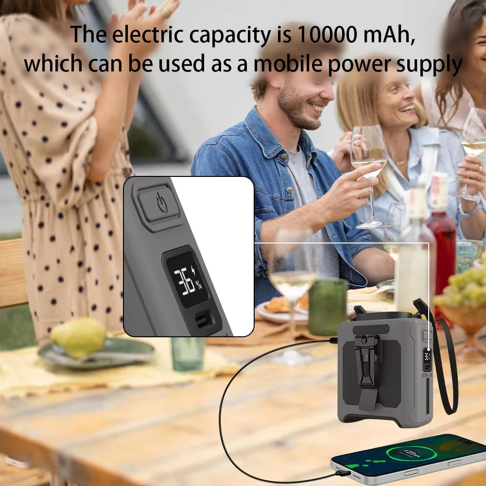 10000mAh Waist Fan with 5 Speeds & Light 40H Hands-Free Wearable Neck Fan for Outdoor Jobsite Travel Long Time for Camping