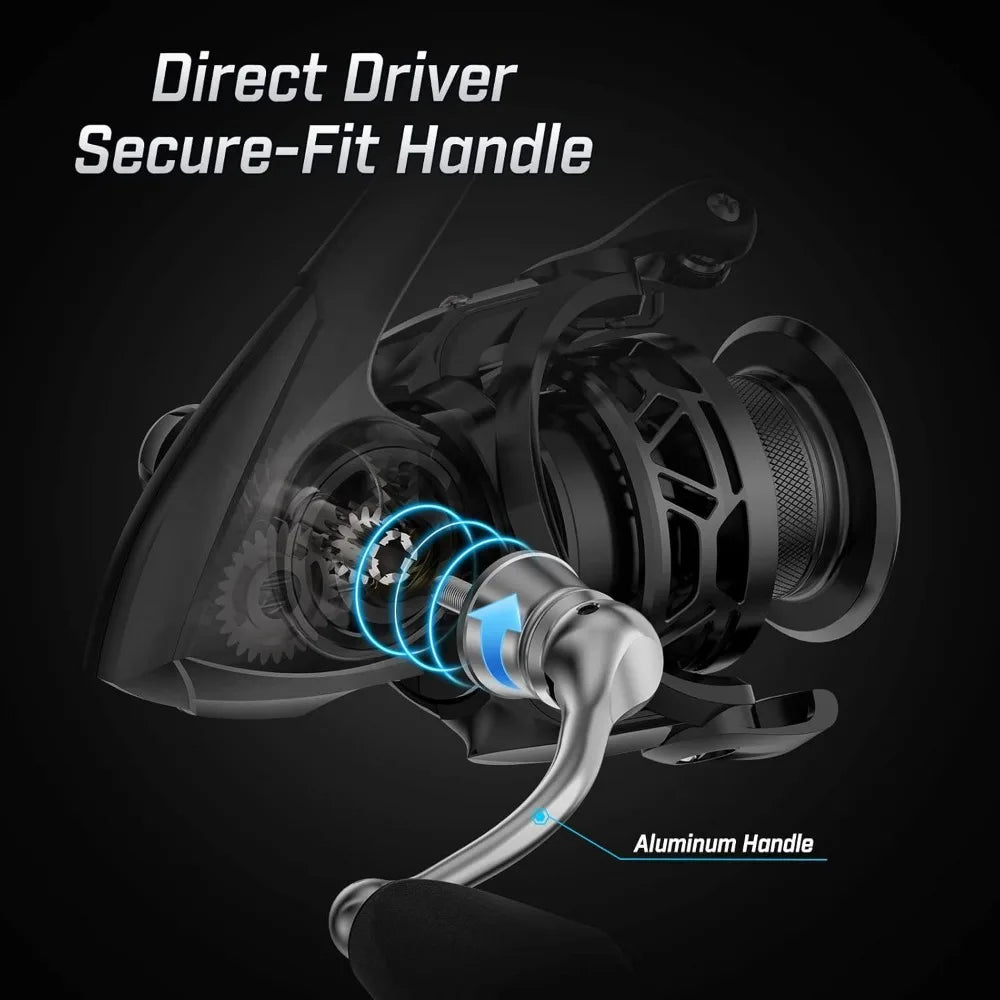 Lightweight Carbon Fiber Spinning Reel, 5.5oz, 22LBs Drag, 10+1 Bearings, Smooth for Freshwater and Saltwater Fishing