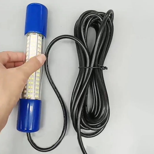 Submersible Fishing Light 50W Fish Lure Bait Finder Lamp 12-24V Glowing Fish Attractor Waterproof for Squid Shrimp Krill