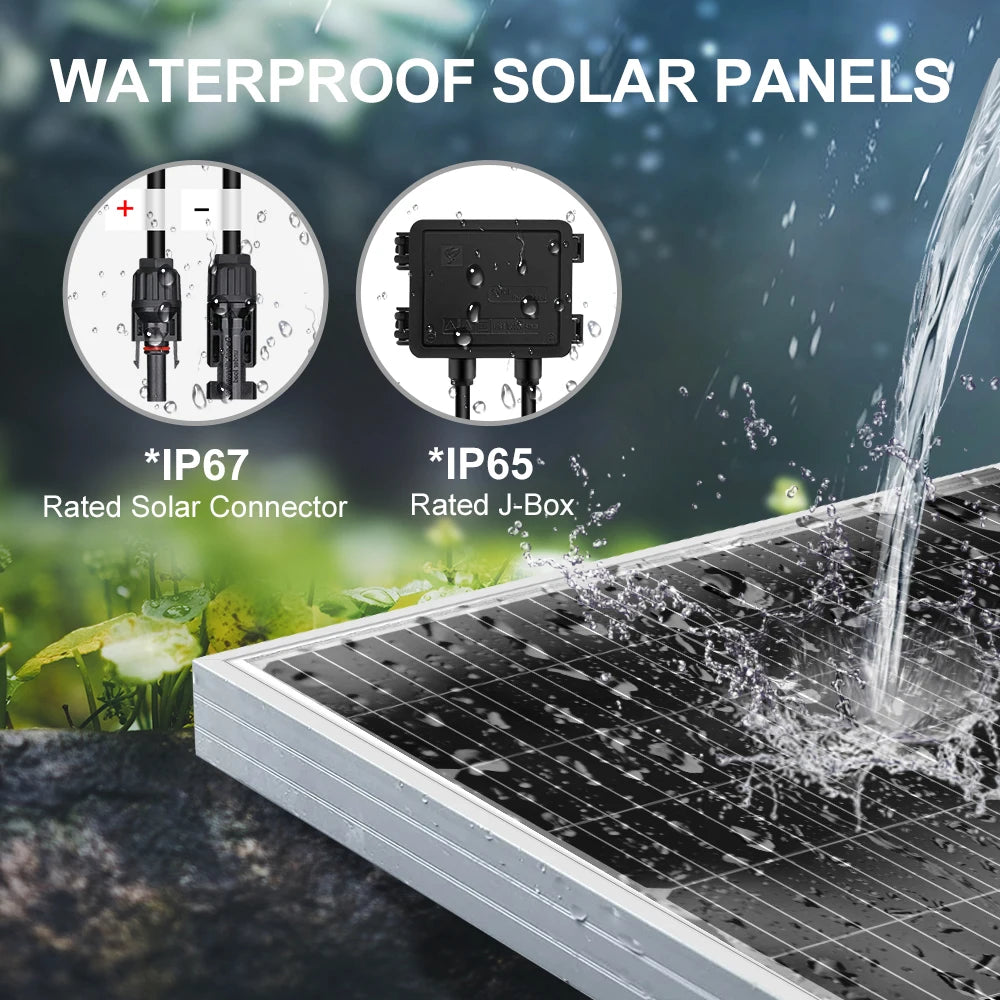 DOKIO 18V 100W Rigid Solar Panel 18V Monocrystalline Silicon Waterproof Solar Panel Charging 12V #DSP-100M Camping/Home/RV