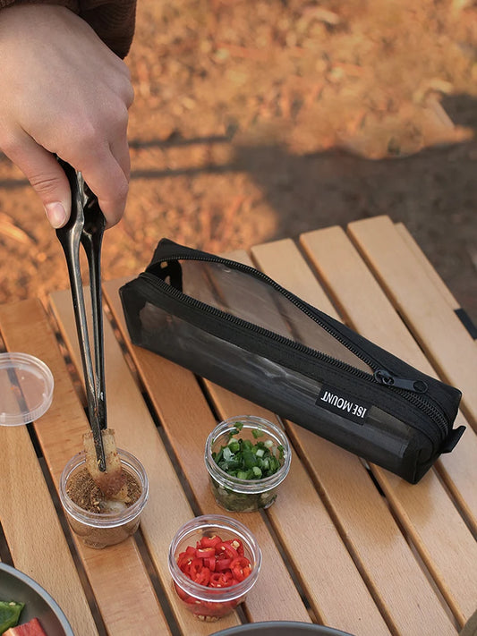 Hiking Spices Set with 5 Seasoning Bottles Portable Travel Spice Container Bag Seasoning Storage Bag for Picnic Cooking Barbecue