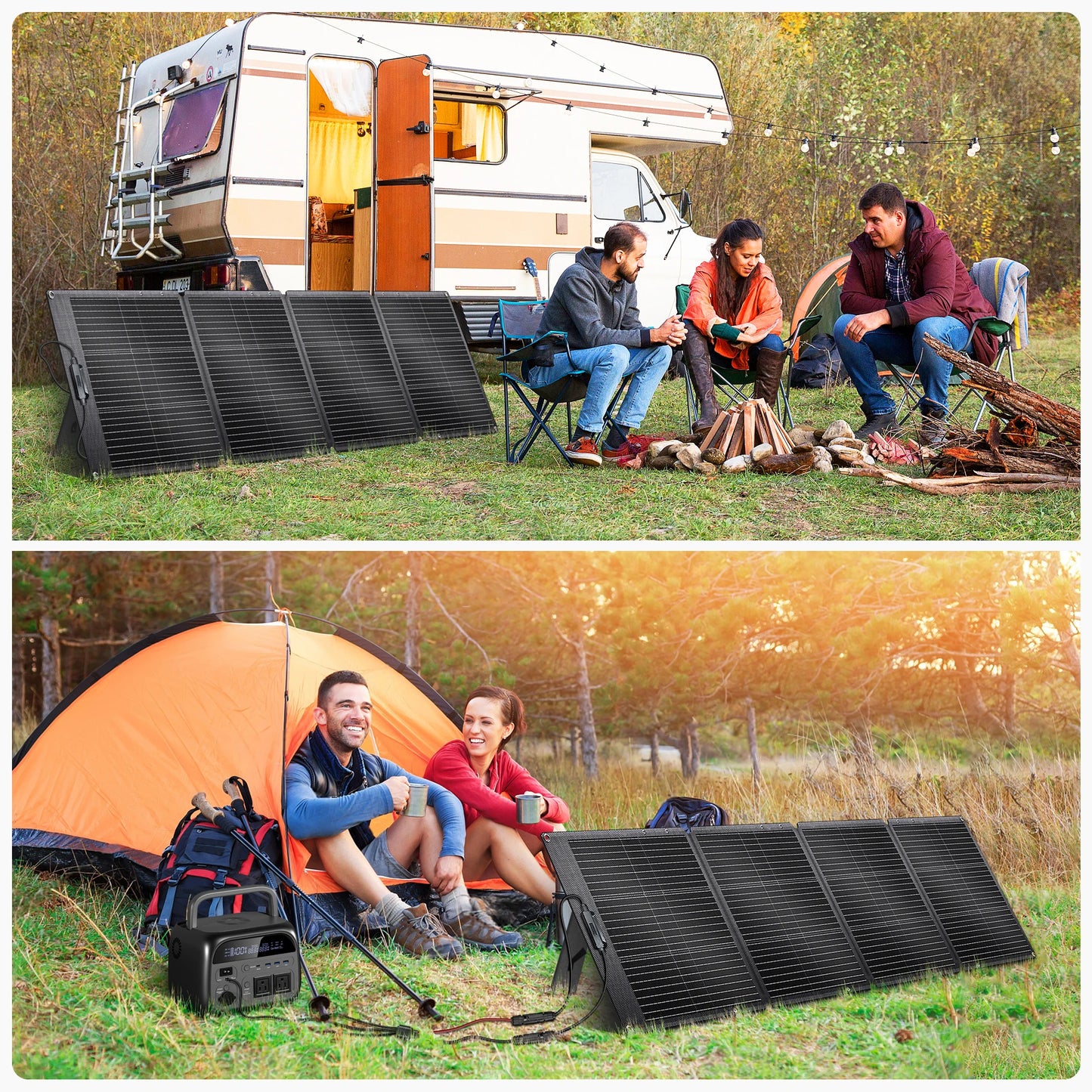 CTOLITY ETFE 200W Foldable Solar Panels 23% Efficiency Portable Folding Bag Solar Charging Panel Solar Cable Power Station Home