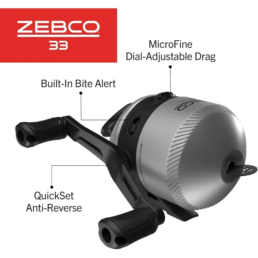 6 Foot 2 Piece Fiberglass Fishing Rod and Zebco 33 Spincast Reel Combo with EVA Handle for Enhanced Comfort and Precision Casting