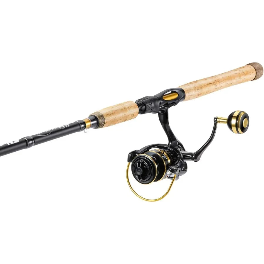 7' 2Piece Spinning Fishing Rod and Reel Combo with 4000 Size Reel Adjustable Handle Position for Right or Left Hand Use Ideal f