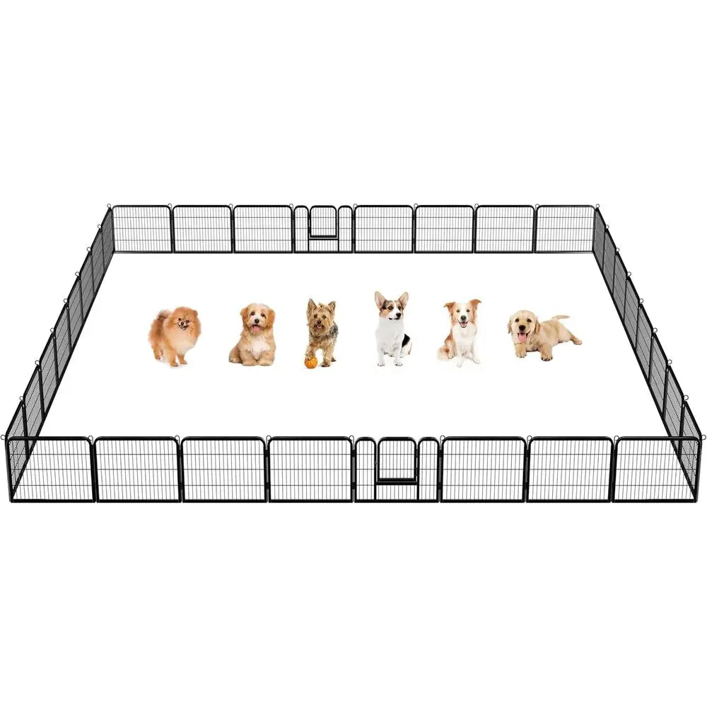 Indoor/Outdoor 32-Panel Pet Playpen, 24H x 32W, for Dogs & Puppies, RV/Camping Ready