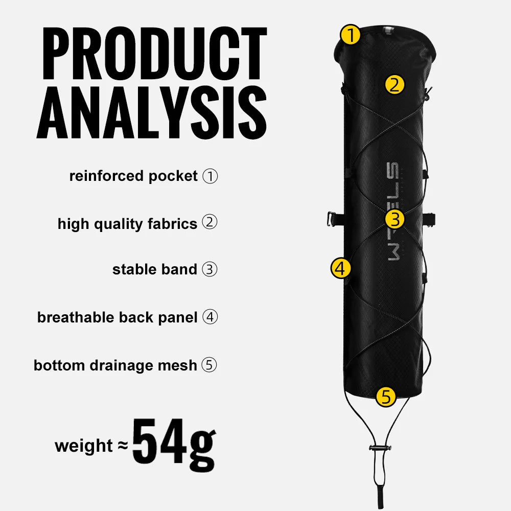 WRELS Trekking Poles Bag Hiking Poles Bag Lightweight Waterproof Portable Fish Bone Pocket Opening Tightening Buggy Bag Cane Bag