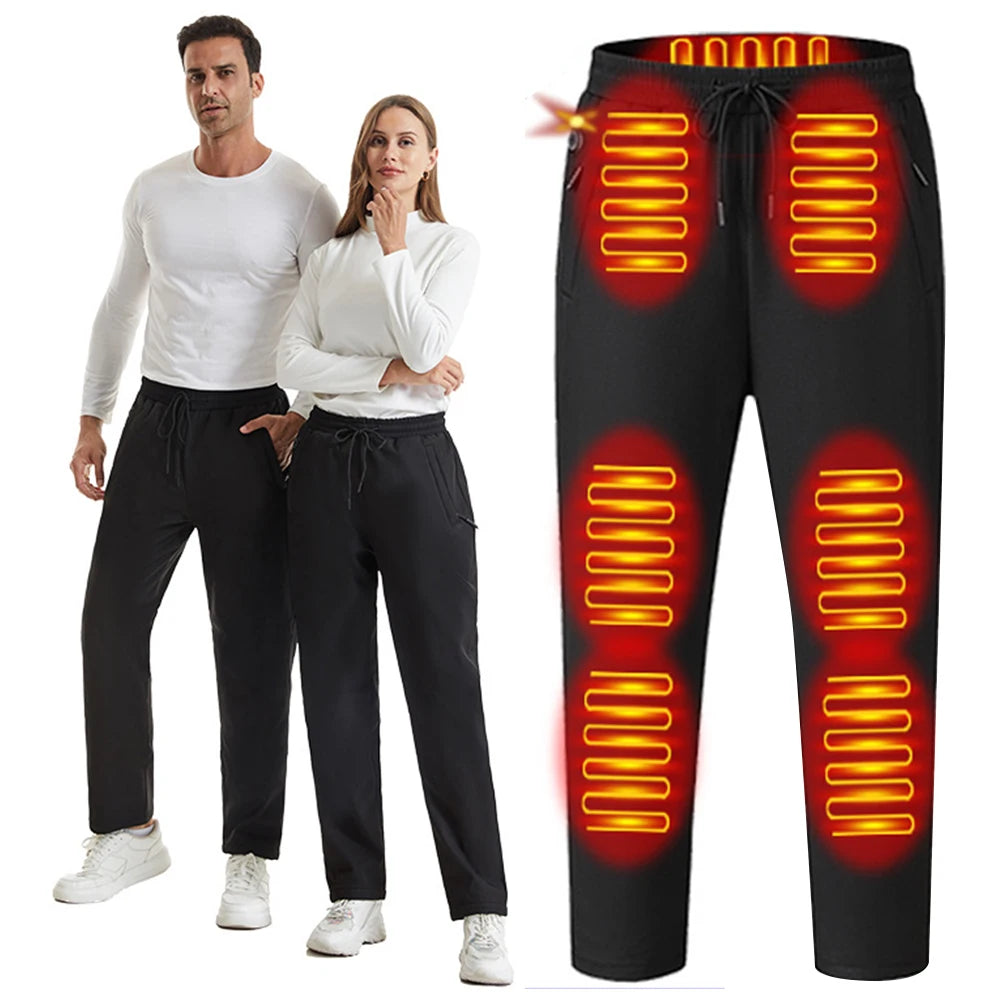 Thermal Pants 3 Temperature Mode Heated Pants for Men Women Elastic Waist USB 5V Heated Trousers for Skiing Fishing Motorcycle