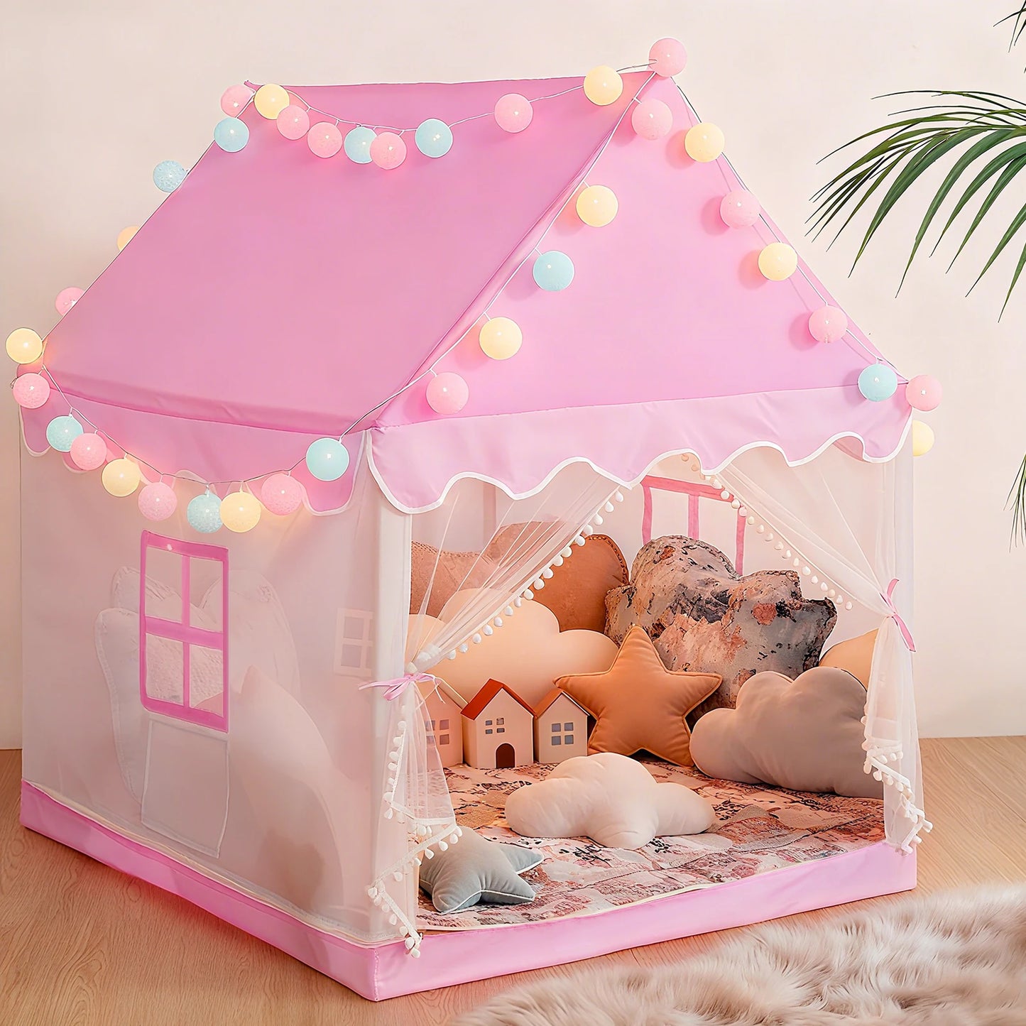 Indoor Outdoor Folding Kids Tents Tipi Baby House Girls Princess Castle Child Room Toy House Kid Bed Game Large Toy Tents Picnic