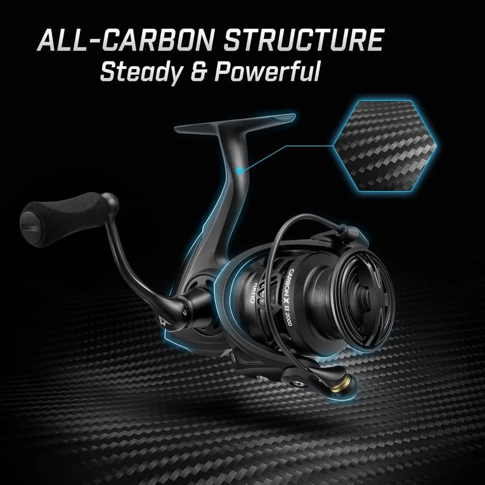 Lightweight Carbon Fiber Spinning Reel, 5.5oz, 22LBs Drag, 10+1 Bearings, Smooth for Freshwater and Saltwater Fishing
