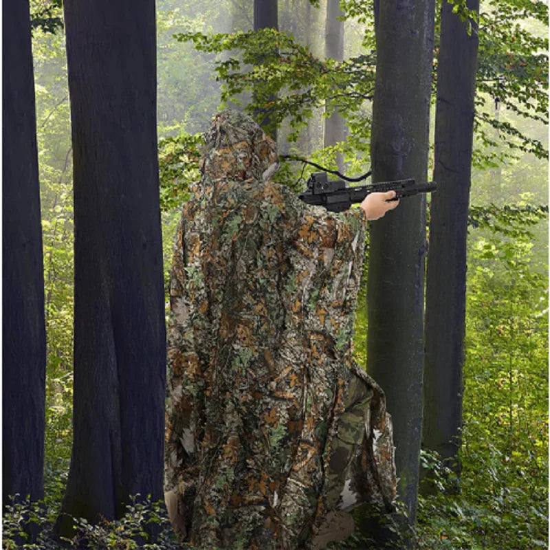 Men Women Kids Outdoor Ghillie Suit Camouflage Clothes Jungle Suit CS Training Leav