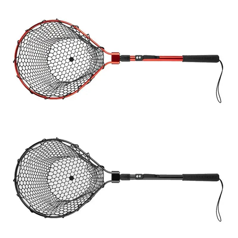 Telescoping Fishing Landing Net Folding Fishing Net With Handle Portable Silicone Mesh Fish Hand Net Fishing Gear Accessorie