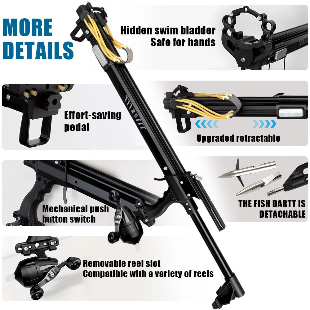 Heavy-Duty Fishing Slingshot, Professional Pole Stretching Shooting Catapult with Reel,Adjustable Telescopic Outdoor Fishing Use