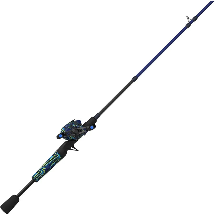 Roam Baitcast Reel and Fishing Rod Combo 6Foot 6Inch 2Piece Fiberglass Rod with SplitGrip MaxTac Rod Handle Lightweight G