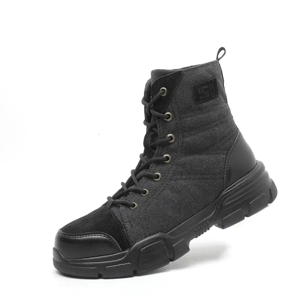 SUADEX Steel Toe Boots for Men Work Boots Indestructible Work Shoes Desert Safety Boots Safety Shoes 36-48