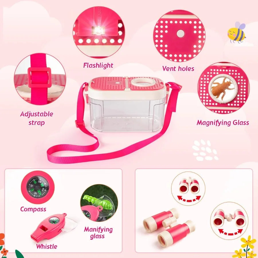 Meland Camping Set for Girls - Indoor Outdoor Pretend Play Tent Toy with Colorful Design and Durable Fabric Perfect Christmas B