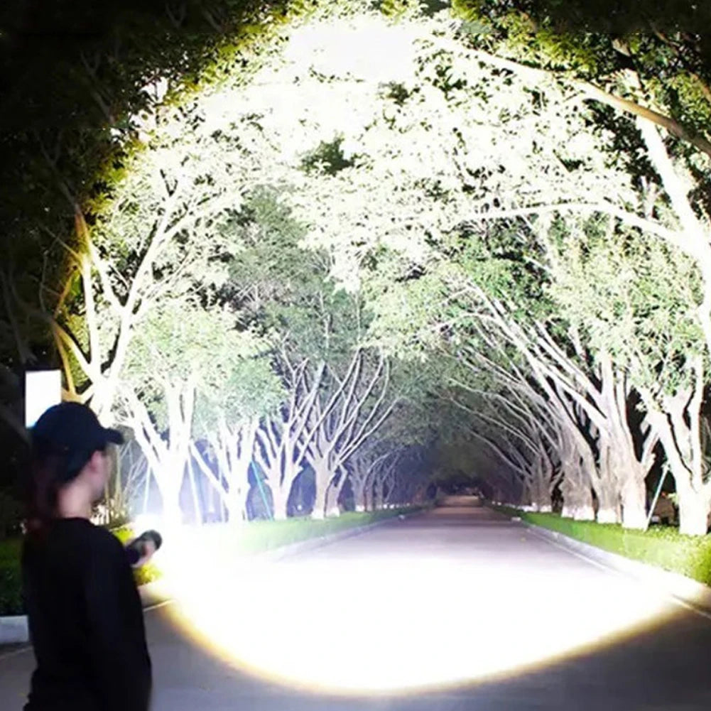 XHP50 Torch Light 1200mAh COB LED Portable Flashlight Type-C USB Rechargeable IPX4 Waterproof Camping Fishing Lighting