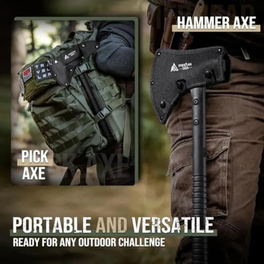 Tactical Axe 2 Pack Sharp Tomahawk with Sheath Portable Tomahawk with Clip and Bottle Opener Durable Survival Hatchet for Emerg