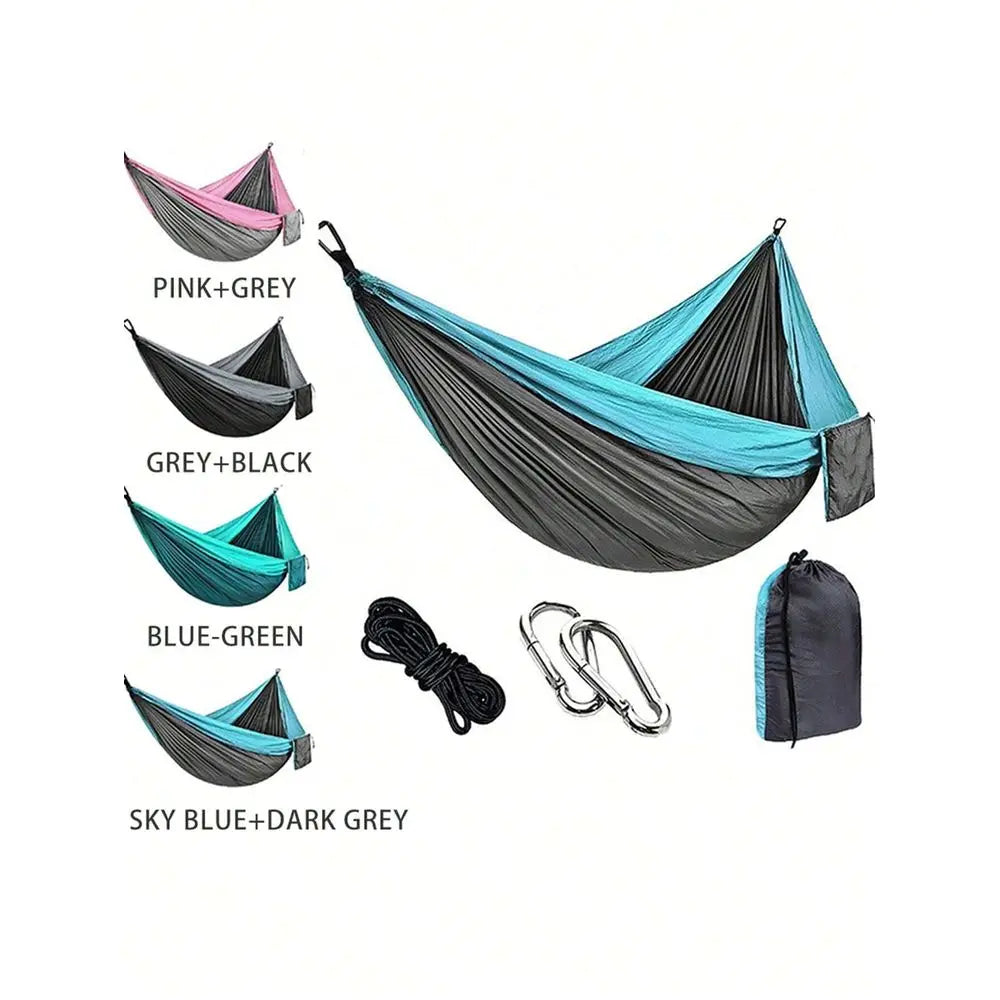 Camping Hammock With Assoretd Colors, Portable Hammock With Tree Straps, Lightweight Nylon Parachute Hammock Camping Accessories