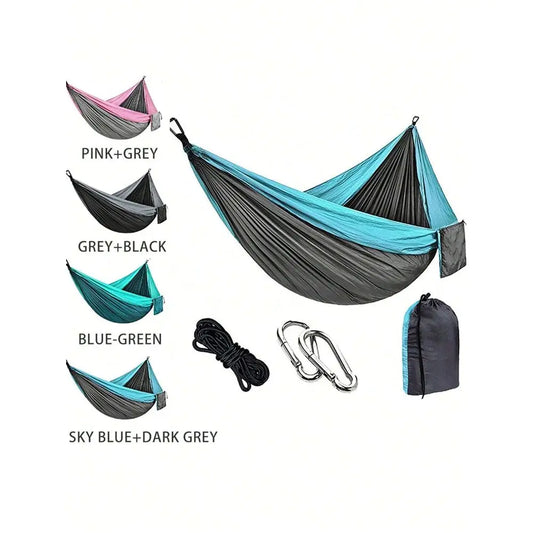 Camping Hammock With Assoretd Colors, Portable Hammock With Tree Straps, Lightweight Nylon Parachute Hammock Camping Accessories