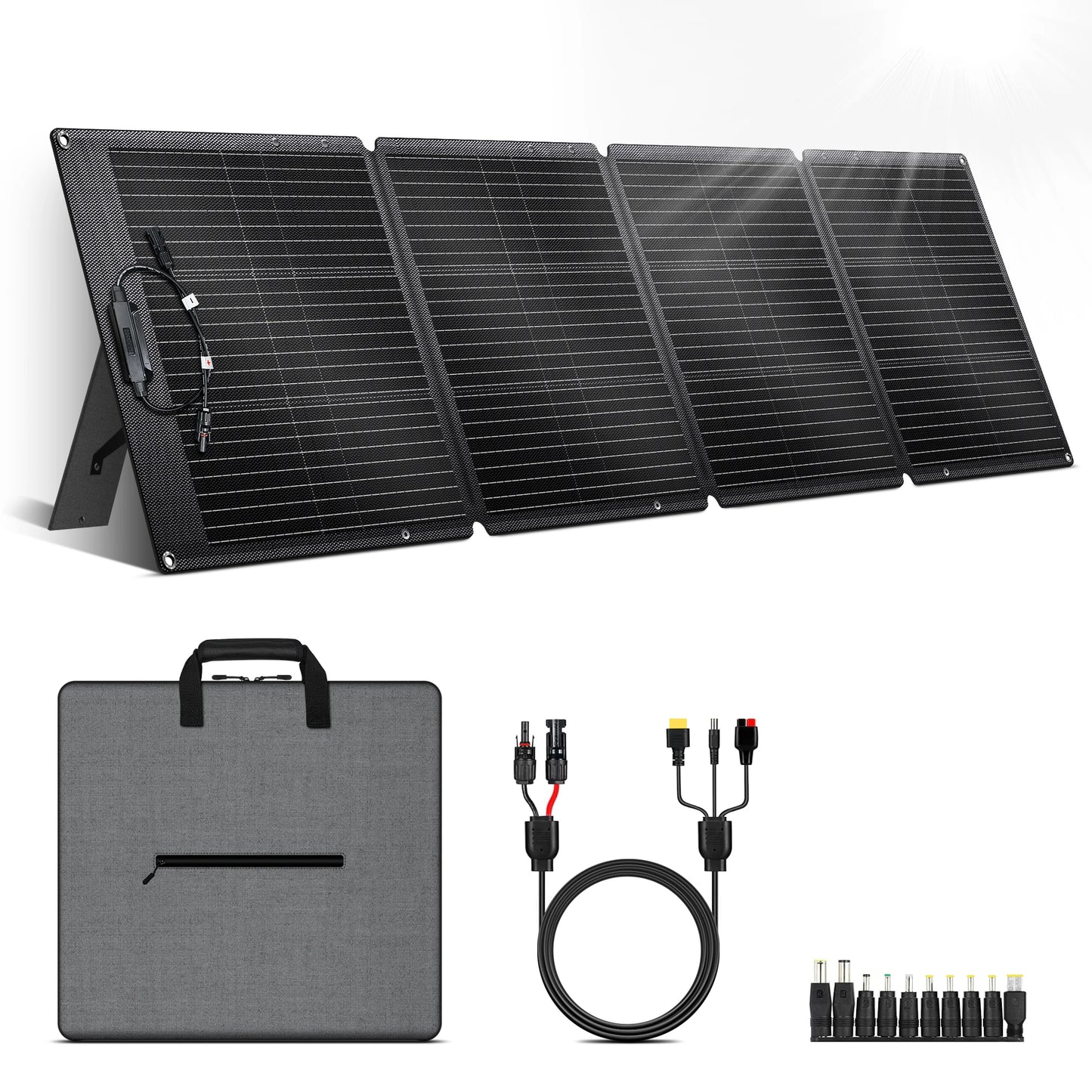 CTOLITY ETFE 200W Foldable Solar Panels 23% Efficiency Portable Folding Bag Solar Charging Panel Solar Cable Power Station Home