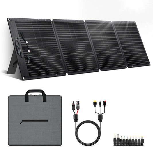 CTOLITY ETFE 200W Foldable Solar Panels 23% Efficiency Portable Folding Bag Solar Charging Panel Solar Cable Power Station Home