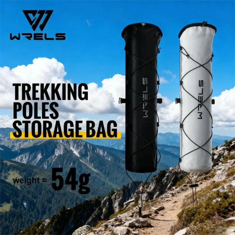 WRELS Trekking Poles Bag Hiking Poles Bag Lightweight Waterproof Portable Fish Bone Pocket Opening Tightening Buggy Bag Cane Bag