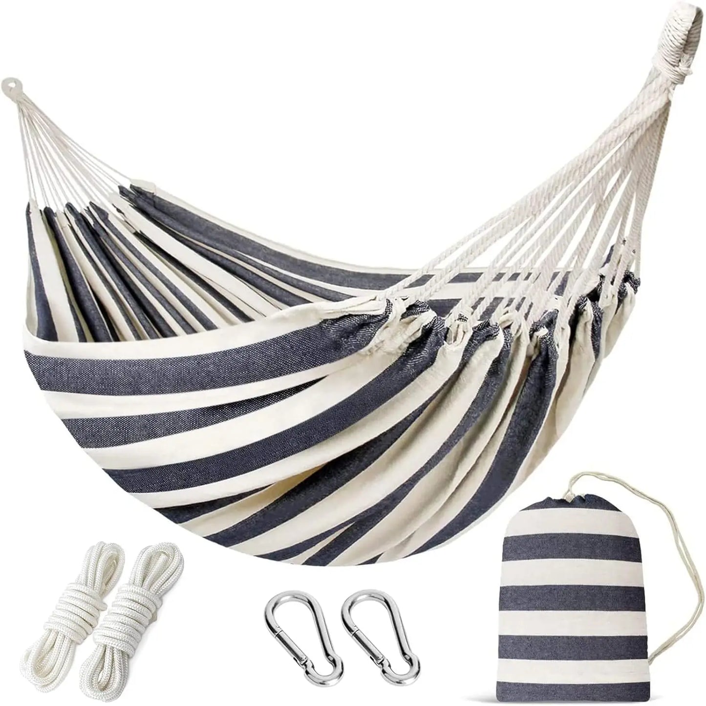 Extra Large Double Hammock with Tree Straps - Portable Camping Bed for Indoor and Outdoor Use, Includes Carrying Bag