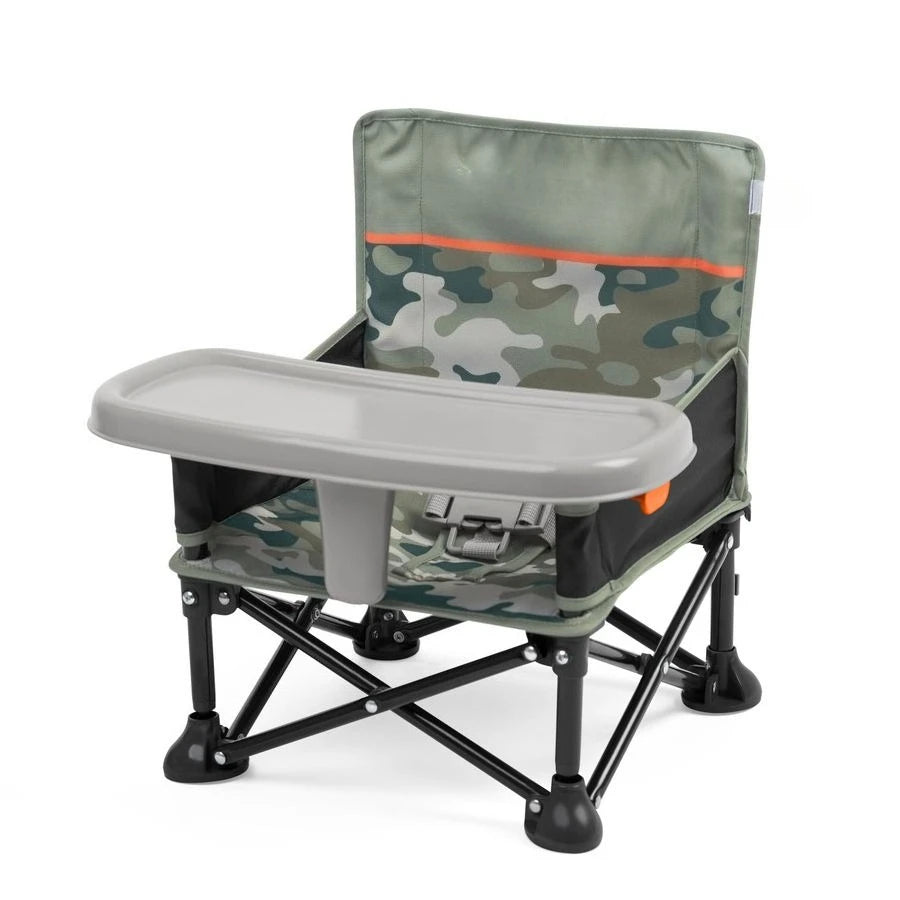Ford Bronco Pop N Sit Portable Booster Chair, Floor Seat, Indoor Outdoor Use, Compact Fold, Camo Print, 6 Mos 3 Yrs