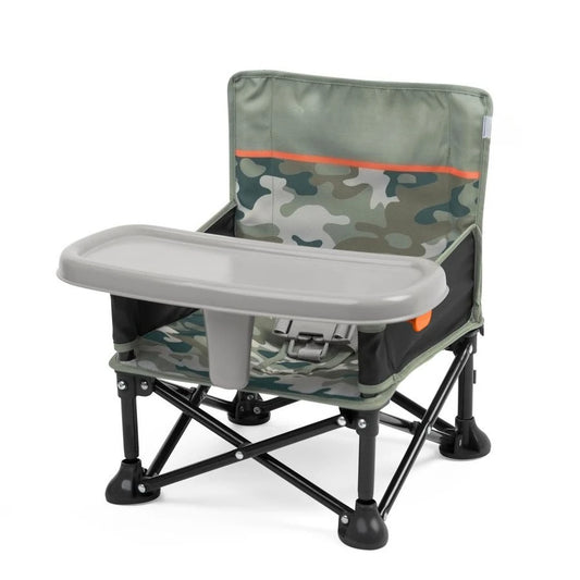 Ford Bronco Pop N Sit Portable Booster Chair, Floor Seat, Indoor Outdoor Use, Compact Fold, Camo Print, 6 Mos 3 Yrs