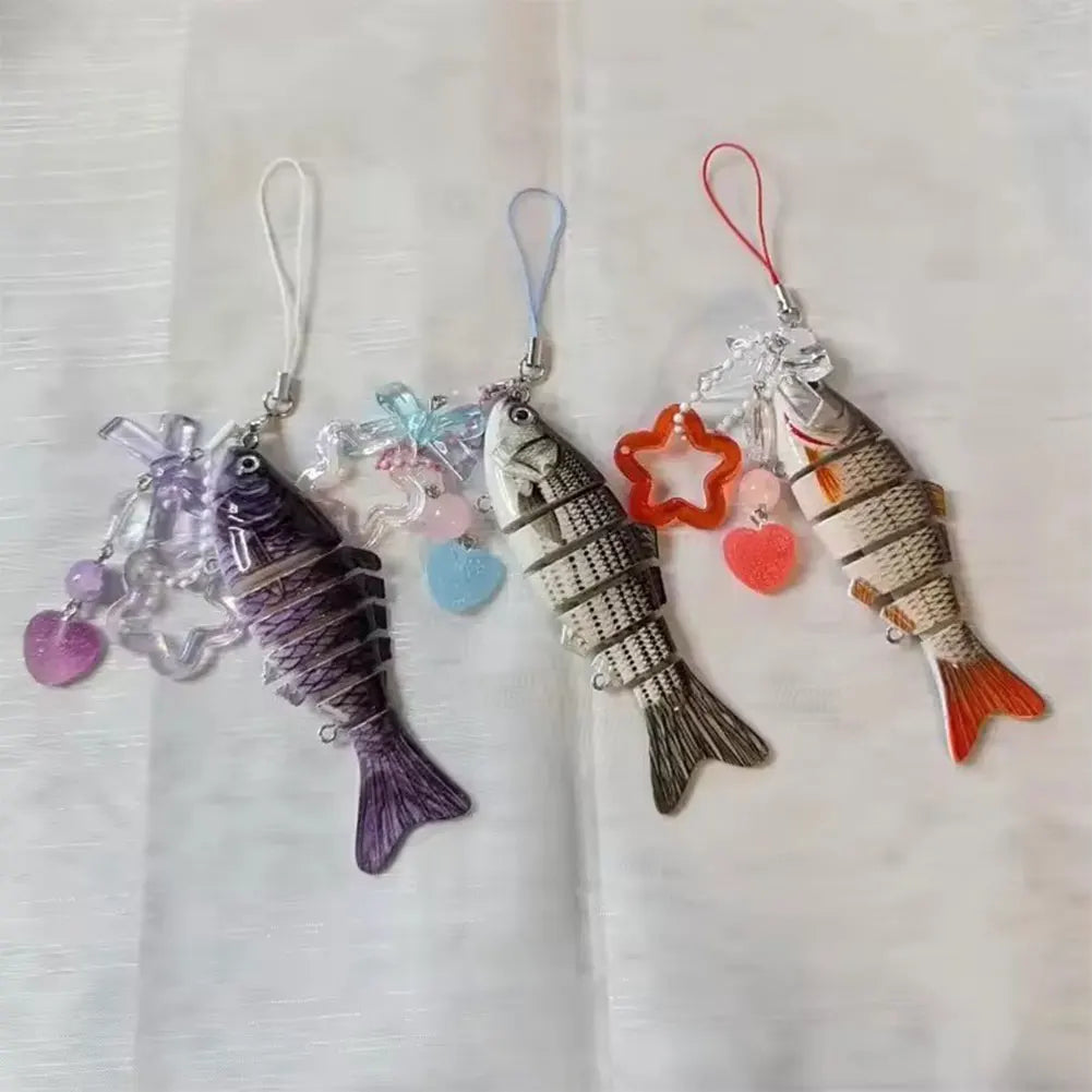 Fish Keychain Lovely Jewelry Acrylic Fishing Lure Keychain Fish Star Keychain Lanyard Fishing Gifts for Men