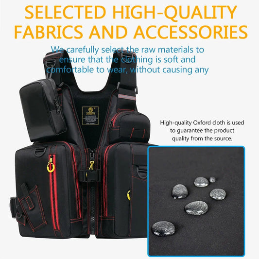 Multi-Functional Life Jacket Vest For Outdoor Fishing A Must-Have For Safety Multiple Pockets For Storage Buoyant Material