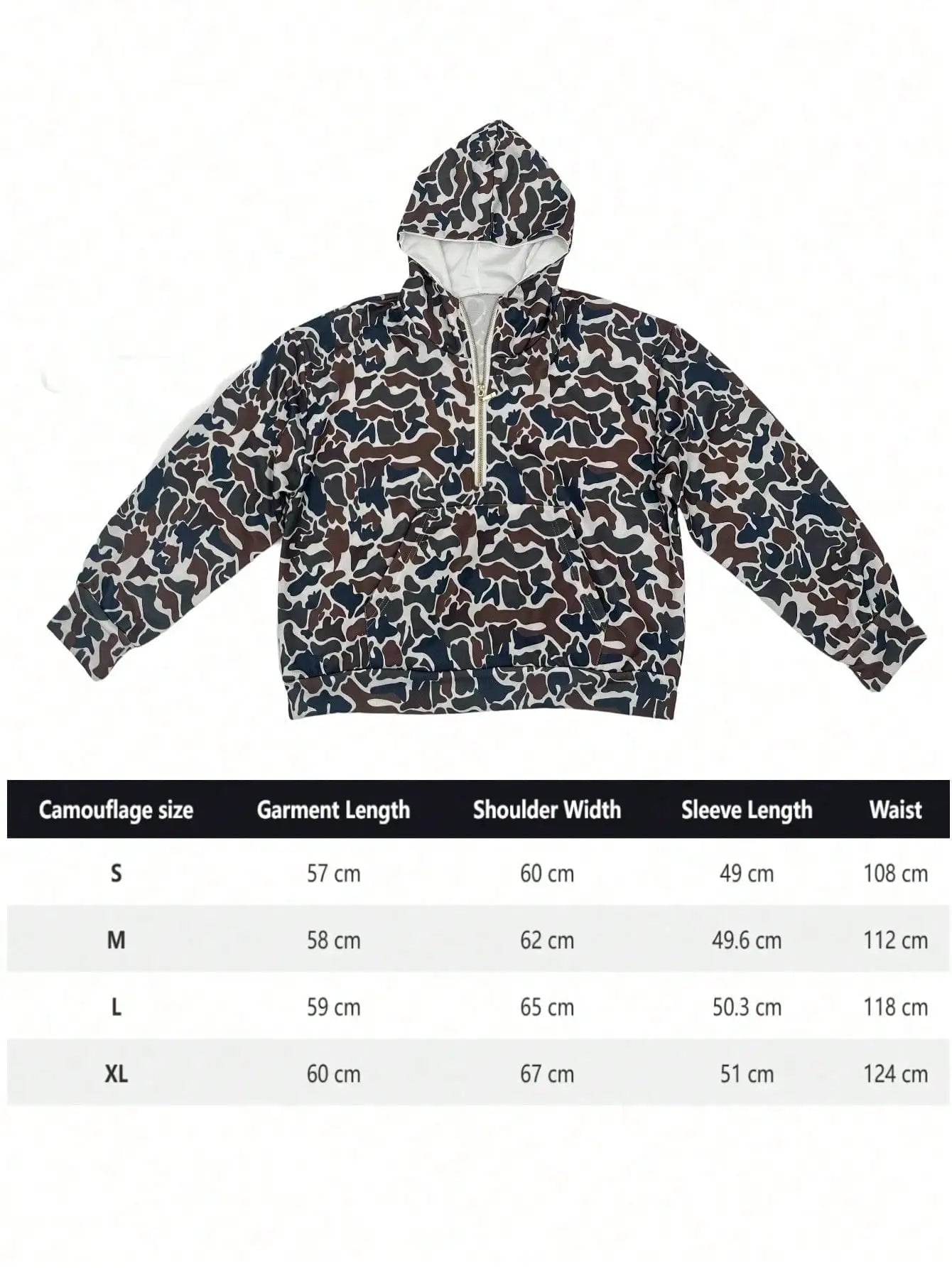 Women's Camo Print Half-Zip Pullover Jacket - Casual Outdoor Wear