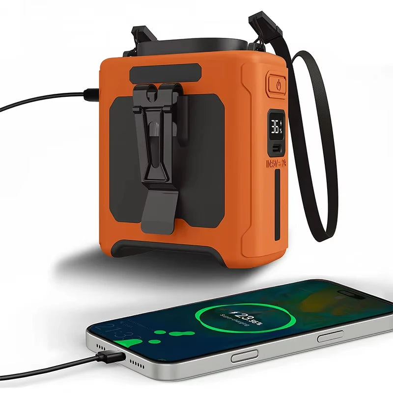 10000mAh Waist Fan with 5 Speeds & Light 40H Hands-Free Wearable Neck Fan for Outdoor Jobsite Travel Long Time for Camping
