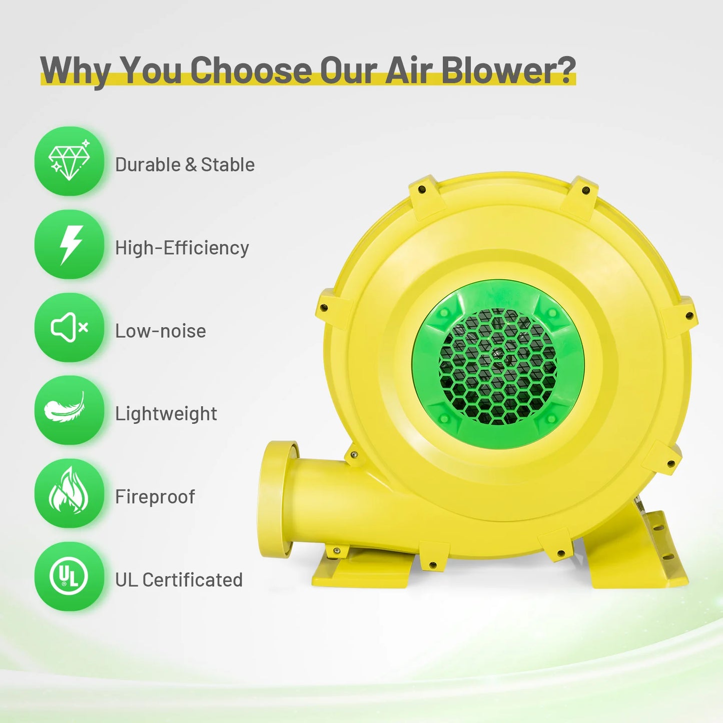 Inflatable Bounce House Blower 1100W 1.5HP Air Pump Commercial Castle Slide Fan