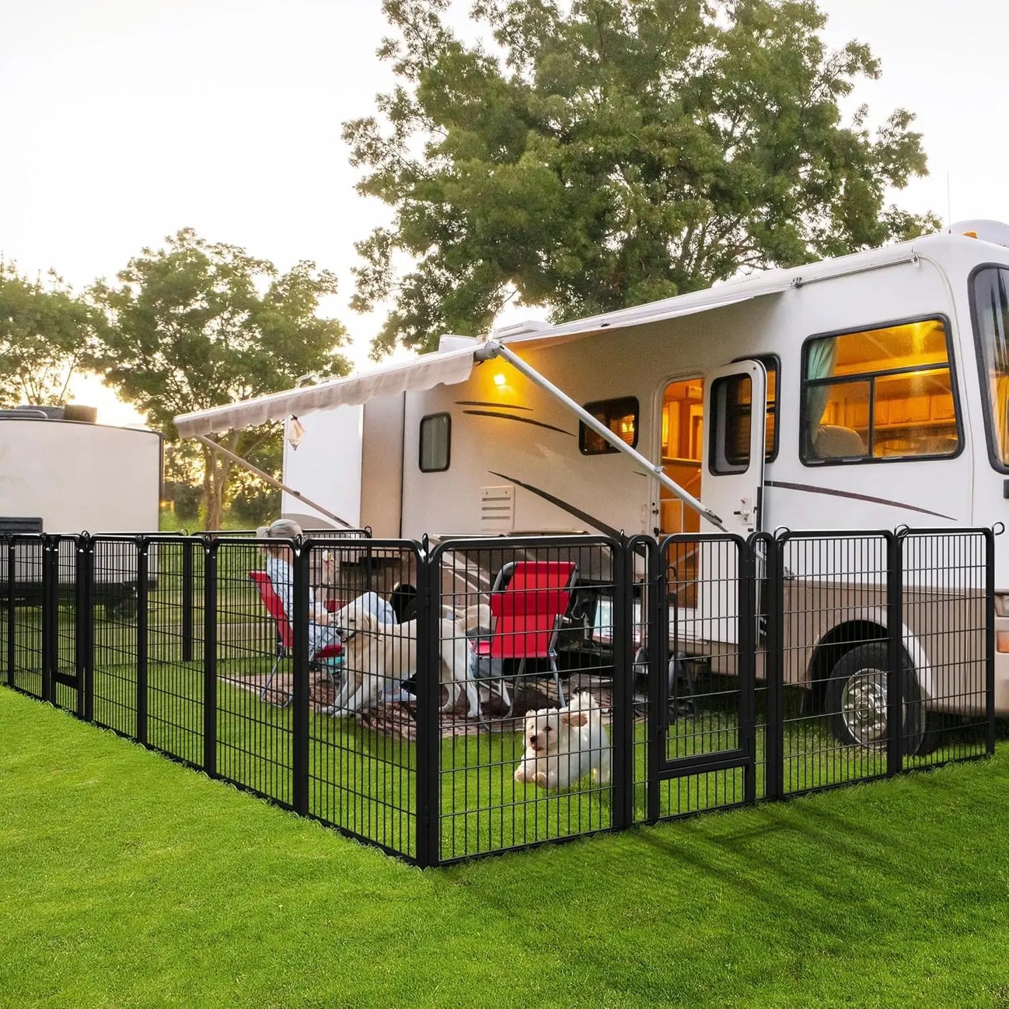 40 Inch 8-Panel Heavy Duty Metal Pet Playpen for Indoor/Outdoor Use, RV Camping, Yard, Garden