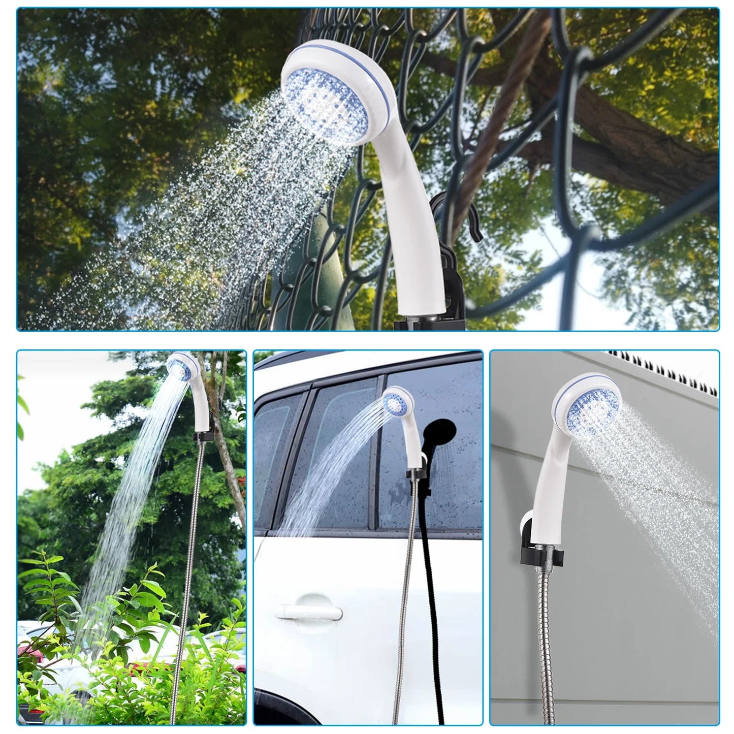 Portable Outdoor Shower Camping Travel Bathing Equipment Rechargeable Electric Shower Pump For Car Garden Camping Pet Cleaning