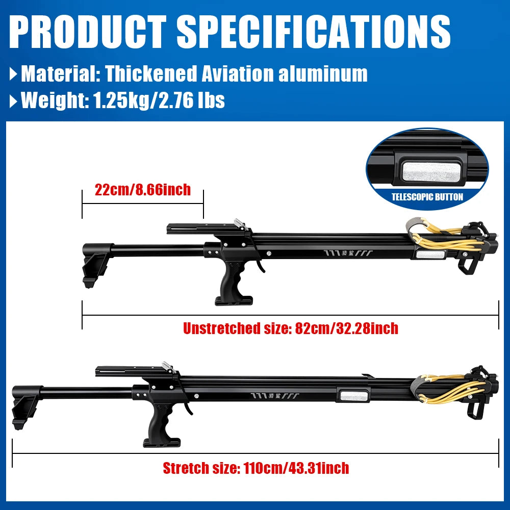 Heavy-Duty Fishing Slingshot, Professional Pole Stretching Shooting Catapult with Reel,Adjustable Telescopic Outdoor Fishing Use
